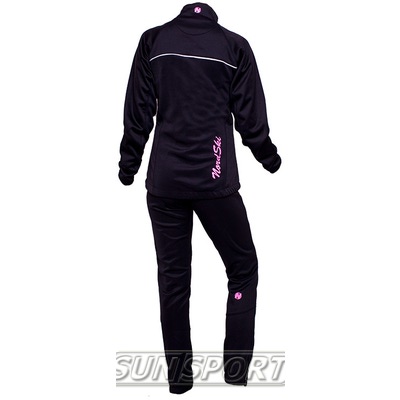 Разминочный костюм NordSki W SoftShell женский черн/розовый (фото, вид 1)