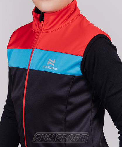 Жилет NordSki JR Drive детский черн/красный (вид 1) Жилет NordSki JR Drive детский черн/красный (фото, вид 1)