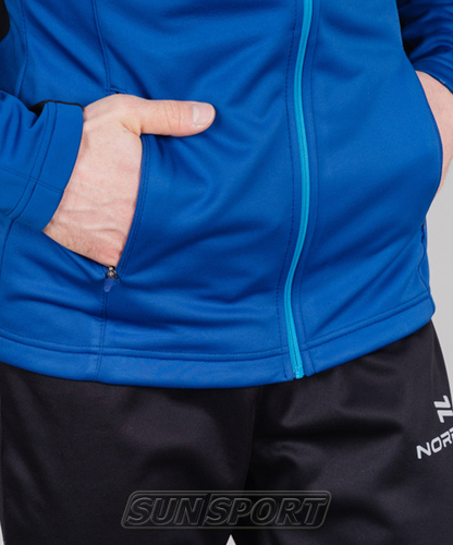 Разминочная куртка NordSki M Base мужская синий (вид 4) Разминочная куртка NordSki M Base мужская синий (фото, вид 4)
