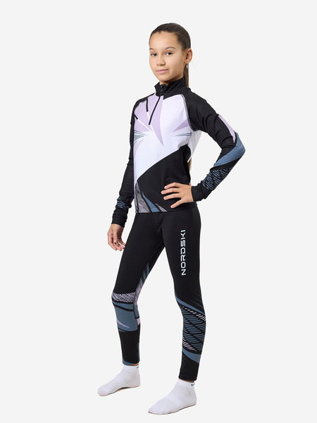 Комбинезон лыжный NordSki JR Heat детский черн/лаванда Комбинезон лыжный NordSki JR Heat детский черн/лаванда (фото)