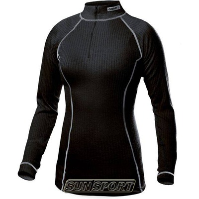 Термобелье Рубашка Craft W Pro Zero на молнии женская черный