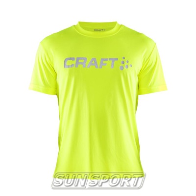 Футболка Craft M Run Logo мужская желт/неон