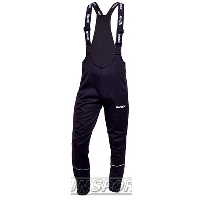 Разминочные штаны на лямках NordSki М Active мужские черный (фото)