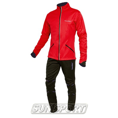 Разминочный костюм NordSki M Premium SoftShell мужской красный (фото)