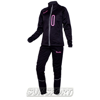 Разминочный костюм NordSki W SoftShell женский черн/розовый (фото)