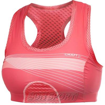 Бюстгальтер спортивный Craft Cool Sports Super Bra розовый/принт