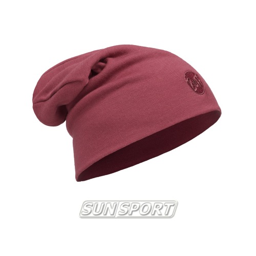 Buff Heavyweight Merino Wool Loose Hat Solid Tibetan Red