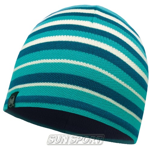Шапка Buff Knitted&Polar Hat Laki Stripes Lake Blue