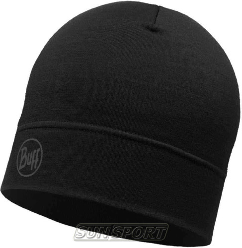  Buff Lightweight Merino Wool Hat Black