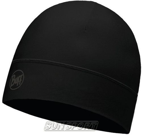  Buff Microfiber 1 Layer Hat Solid Black