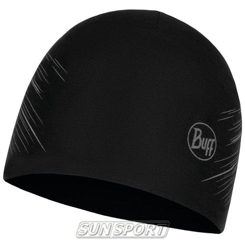  Buff Microfiber Reversible Hat R-Solid Black ()