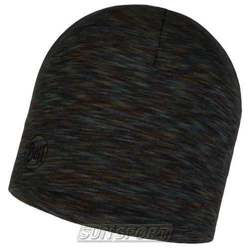  Buff Midweight Merino Wool Hat Fossil Multi Stripes