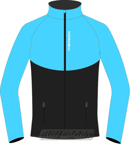 Разминочная куртка NordSki W Premium SoftShell женская голуб/черный (фото)