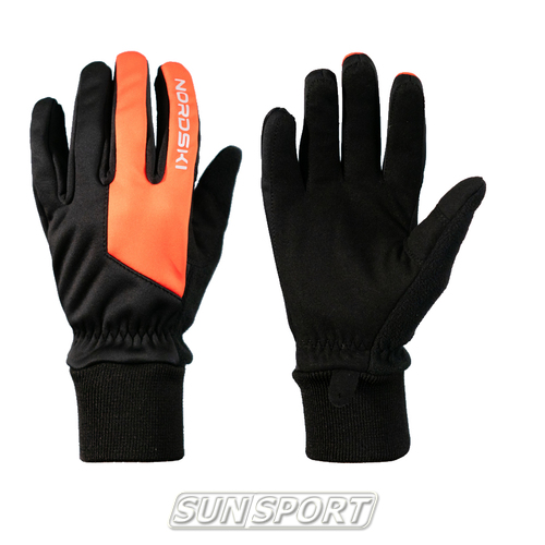 Перчатки NordSki JR Active детские черн/красный Перчатки NordSki JR Active детские черн/красный