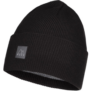  Buff Crossknit Hat Solid Black