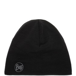  Buff Heavyweight Merino Wool Hat Solid Black