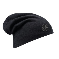  Buff Heavyweight Merino Wool Loose Hat Solid Black